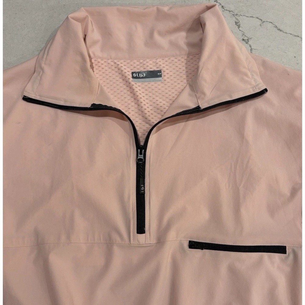 Lija Golf Pullover 1/2 Zip Outerwear Jacket Athleisure Pink Black Accent Medium - Picture 7 of 16